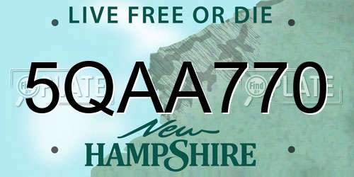 5QAA770 New Hampshire License Plate
