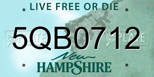 5QB0712 New Hampshire License Plate
