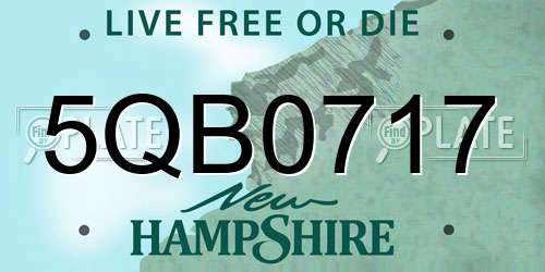 5QB0717 New Hampshire License Plate