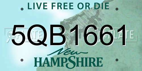 5QB1661 New Hampshire License Plate