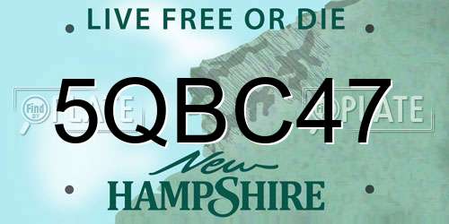 5QBC47 New Hampshire License Plate