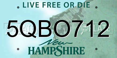 5QBO712 New Hampshire License Plate