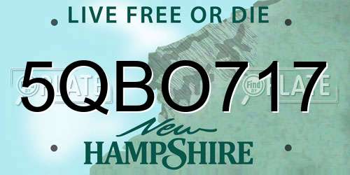 5QBO717 New Hampshire License Plate