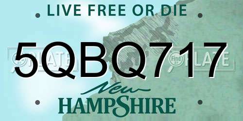 5QBQ717 New Hampshire License Plate