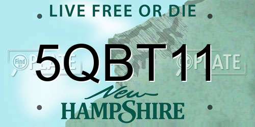 5QBT11 New Hampshire License Plate