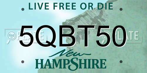 5QBT50 New Hampshire License Plate