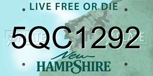 5QC1292 New Hampshire License Plate