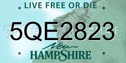 5QE2823 New Hampshire License Plate