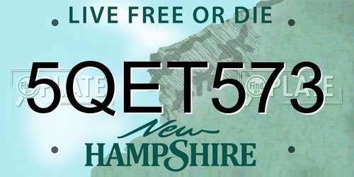 5QET573 New Hampshire License Plate