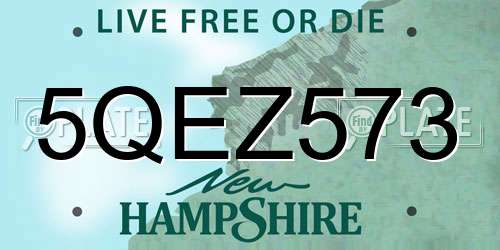 5QEZ573 New Hampshire License Plate