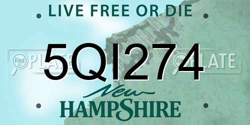 5QI274 New Hampshire License Plate