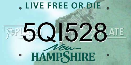 5QI528 New Hampshire License Plate