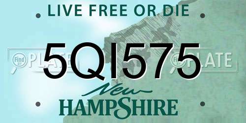 5QI575 New Hampshire License Plate