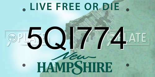 5QI774 New Hampshire License Plate