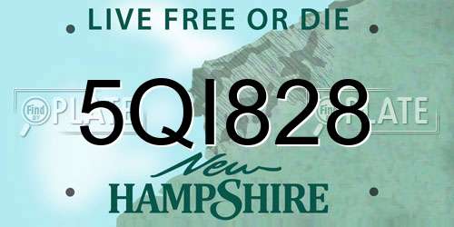 5QI828 New Hampshire License Plate