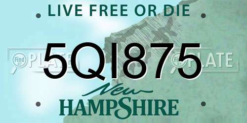 5QI875 New Hampshire License Plate