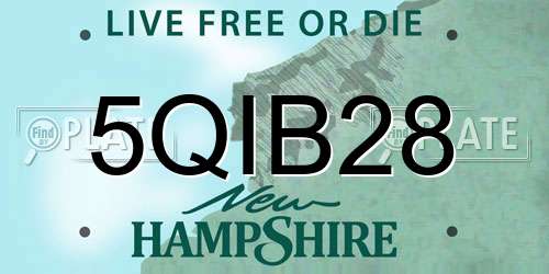 5QIB28 New Hampshire License Plate