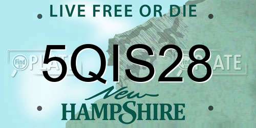 5QIS28 New Hampshire License Plate