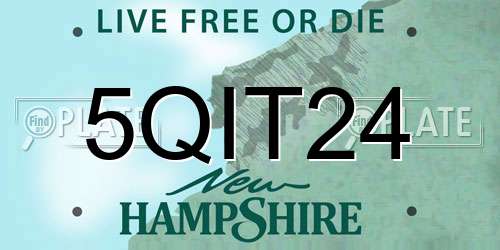 5QIT24 New Hampshire License Plate
