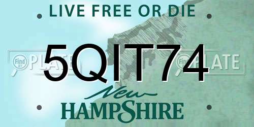 5QIT74 New Hampshire License Plate