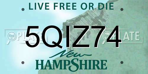 5QIZ74 New Hampshire License Plate