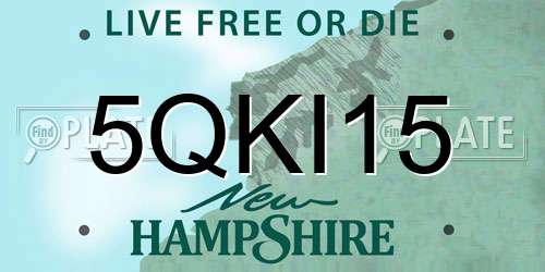 5QKI15 New Hampshire License Plate