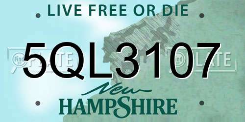 5QL3107 New Hampshire License Plate