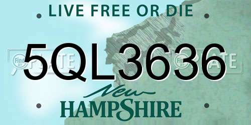5QL3636 New Hampshire License Plate