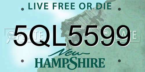 5QL5599 New Hampshire License Plate