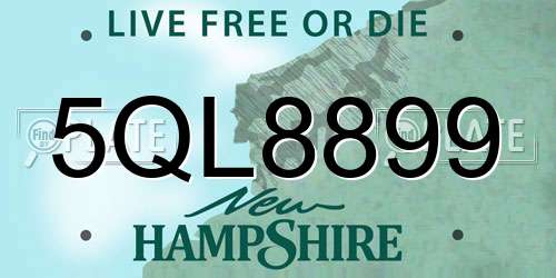 5QL8899 New Hampshire License Plate
