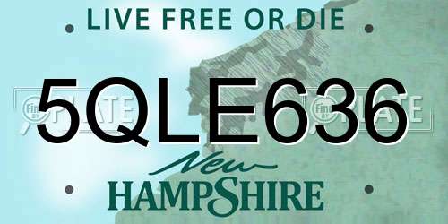 5QLE636 New Hampshire License Plate