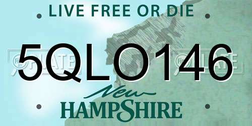5QLO146 New Hampshire License Plate