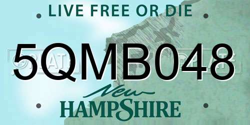5QMB048 New Hampshire License Plate