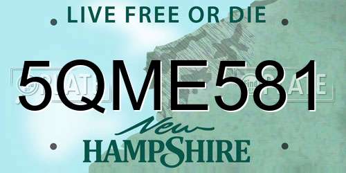 5QME581 New Hampshire License Plate
