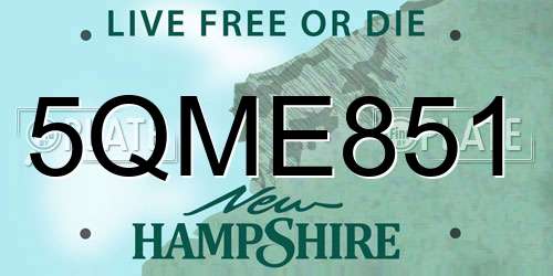 5QME851 New Hampshire License Plate