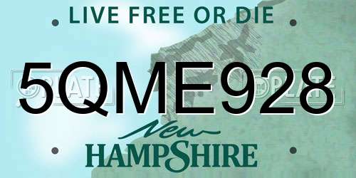 5QME928 New Hampshire License Plate