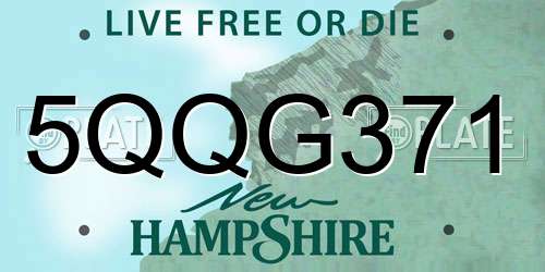 5QQG371 New Hampshire License Plate