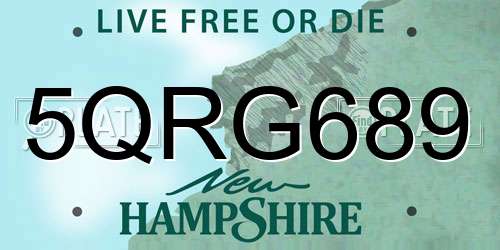 5QRG689 New Hampshire License Plate