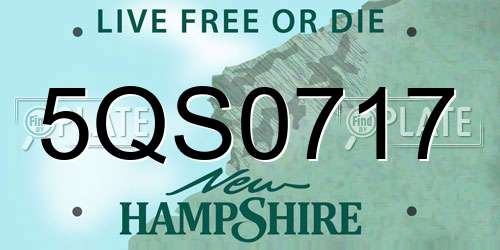5QS0717 New Hampshire License Plate