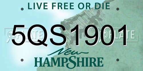 5QS1901 New Hampshire License Plate