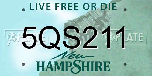 5QS211 New Hampshire License Plate