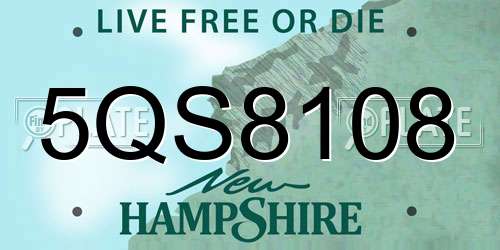 5QS8108 New Hampshire License Plate