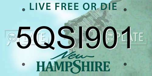 5QSI901 New Hampshire License Plate
