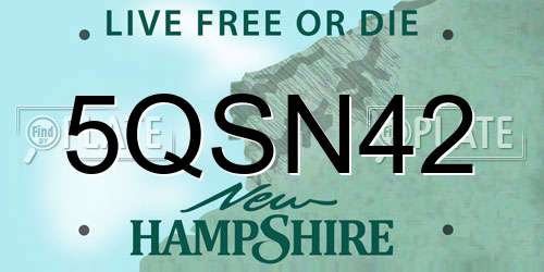5QSN42 New Hampshire License Plate