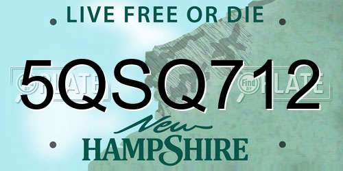 5QSQ712 New Hampshire License Plate
