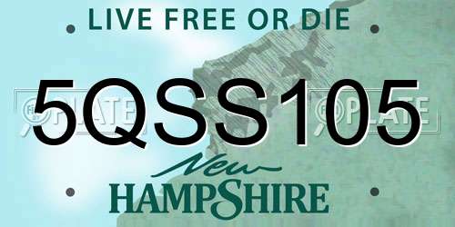 5QSS105 New Hampshire License Plate