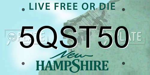 5QST50 New Hampshire License Plate