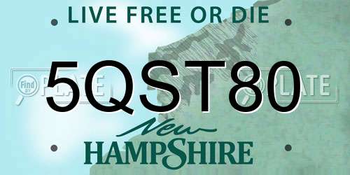 5QST80 New Hampshire License Plate