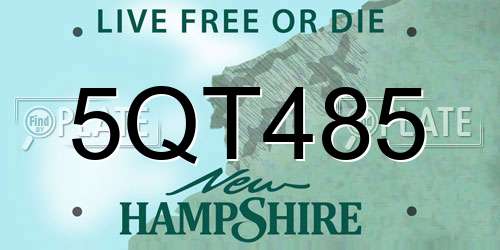5QT485 New Hampshire License Plate