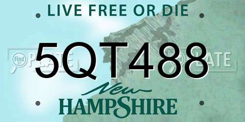 5QT488 New Hampshire License Plate